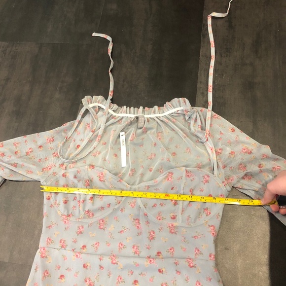 NEW ASOS Dobby Mesh Floral Print Mini Dress - Picture 13 of 13